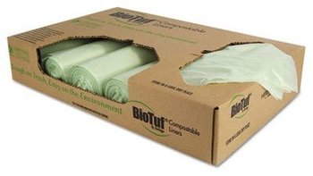 Heritage Biotuf® Compostable Can Liners. 0.88 mil. 30 gal. 30 X 39 in. Green. 25 bags/roll, 6 rolls/case.