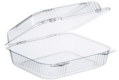 StayLock® Medium Hinged Lid Containers. 8.3 X 7.8 X 3.0 in. Clear. 250 count.