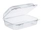 A Picture of product 974-742 StayLock® Medium, Oblong Hinged Lid Containers with High Domes. 9.4 X 6.8 X 3.1 in. Clear. 250 count.