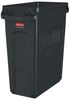 A Picture of product 963-410 Rubbermaid Slim Jim® Container with Venting Channels. 16 Gal. 22.0 X 11.0 X 25.0 in. Black.