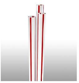 Giant Paper Wrapped Straws. 7.75 in. White with Red Stripe. 7200 straws.