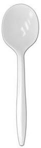Medium Weight Polypropylene Soup Spoons. White. 1000 count.
