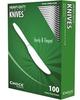 A Picture of product 191-190 Heavy Weight Polystyrene Knives, Retail Boxed. White. 1000 knives.