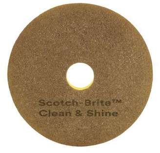 Scotch-Brite™ Clean & Shine Pads. 13 in. Brown and Yellow. 5/case.