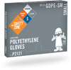 A Picture of product 968-308 Gloves. Polyethylene, Powder-Free, Clear Color, X-Large Size.  100 Gloves/Box, 10 Boxes/Case, 1,000 Gloves/Case.