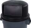 A Picture of product 963-466 Bronco™ Round Waste Container Dome Lid With Hinged Door. 32 gal. Black.