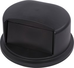 Bronco™ Round Waste Container Dome Lid With Hinged Door. 32 gal. Black.