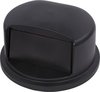 A Picture of product 963-466 Bronco™ Round Waste Container Dome Lid With Hinged Door. 32 gal. Black.