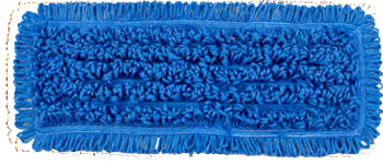 Spun Loop Wet Mop Pads with Mesh Backing. 18 X 5 in. Blue. 12 count.