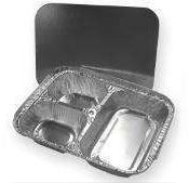 BOARD LIDS for Three Compartment Hi-Divider Foil Containers. 500 count.  ***** THESE ARE LIDS ONLY! ******