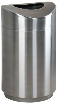 Behrens 1270 Trash Can, 31 gal Capacity, Steel, Silver