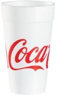 Foam Cup.  20 oz.  Coca-Cola Design.  25 Cups/Sleeve.