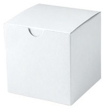 GIFT BOX 4X4X4 1-PC WHITE. WHITE GLOSS.