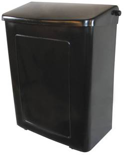 Safe-Use Plastic Sanitary Napkin Disposal Receptacle. 8.75 X 4.6 X 10.75 in. Black. 4 count.