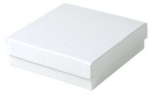 Jewelry Boxes. 3.5 X 3.5 X 1 in. White Krome. 100 count.