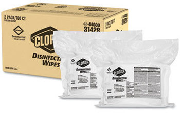 Clorox Disinfecting Wipes, 7" x 7", Fresh Scent, 700/Bag, 2 Bag/Case. Refill Pouch only, No Bucket.