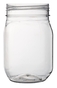 A Picture of product FIN-4517 Quencher Drinkware, 16 oz. Mason Jar, PETE, Clear, 64/Case