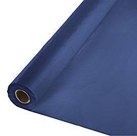 Creative Converting Rectangular Roll Plastic Tablecover. 40 in. X 100 ft. Navy.
