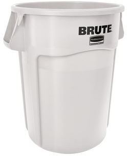 BRUTE® Round Utility Container. 44 gal. White.