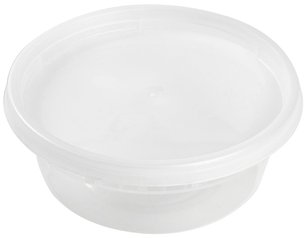 AmerCareRoyal Polypropylene Deli Container Combo Packs with Lid. 8 oz. Clear. 240/case.