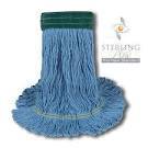 O'Dell 4000 Series Looped-End Wet Mop with Green 5 inch Mesh Band. Medium. Blue.