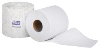 Tork 2-Ply Universal Bath Tissue. 3.96 in x 3.75 in, 156.25 ft, White, 500 Sheets/Roll, 96 Rolls/Case. (Conventional Bath Tissue)