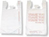 T-Shirt Bags with "Thank You" print. 12 micron. 11.5 X 6.5 X 21 in. 1000 count.