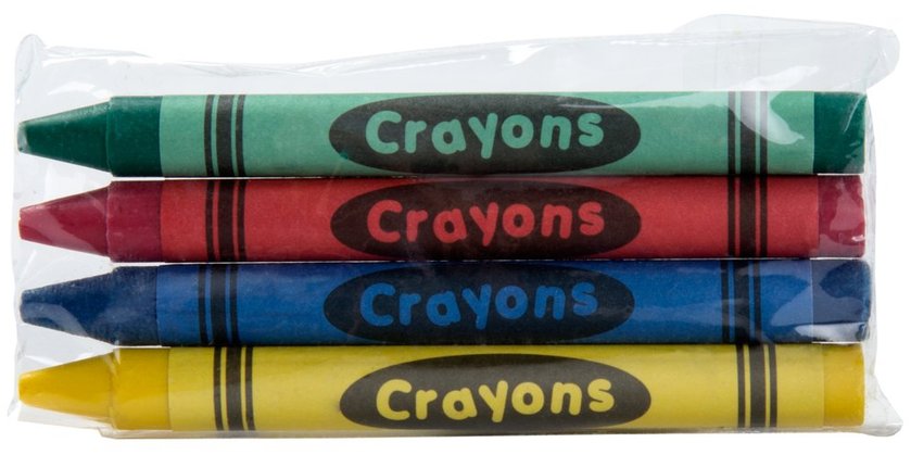 AmerCare 4 Colour Red Blue Green Yellow Honeycomb Crayon -- 2000 per case.
