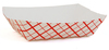 A Picture of product 193-372 SCT Southland™ Red Check Food Trays. 6 oz. 4-19/64 X 3-25/32 X 1-5/64 in. 250/sleeve, 4 sleeves/case.