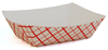 A Picture of product 193-373 SCT Southland™ Red Check Food Trays. 1/2 lb. 4-37/64 X 3-13/64 X 1-1/4 in. 250/sleeve, 4 sleeves/case.