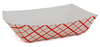 A Picture of product 193-371 SCT Southland™ Red Check Food Trays. 1/4 lb. 4 X 2-3/4 X 1-1/32 in. 250/sleeve, 4 sleeves/case.