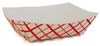 A Picture of product 193-374 SCT Southland™ Red Check Food Trays. 1#. 5-5/32 X 3-19/32 X 1-31/64 in. 250/sleeve, 4 sleeves/case.