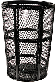 Expanded Metal Outdoor Container Receptacle Black 48 Gal