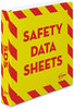 A Picture of product AVE-18950 Avery® Heavy-Duty Preprinted Safety Data Sheet Binder 3 Rings, 1.5" Capacity, 11 x 8.5, Yellow/Red