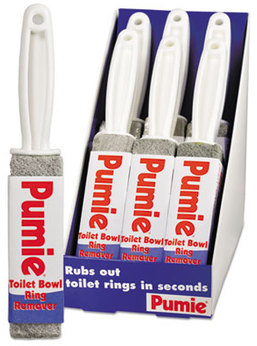 Pumie Toilet Bowl Ring Remover with Handle. Gray. 6 count.