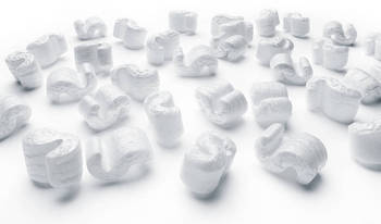 PELASPAN® PAC Packing Peanuts.  Recyclable.   14 Cubic Feet.  Made with recycled raw materials. White.