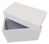 A Picture of product UNV-47281 Index Card Box with 100 Ruled Index Cards. 4 X 6 in. Gray.