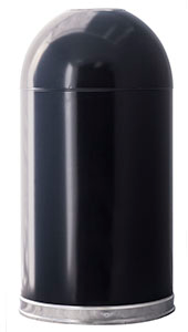 Open Top Dome Receptacle with Liner. 15 X 29 in. 12 gal. Black.