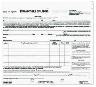 Rediform® Bill of Lading Short Form, 7" x 8-1/2", Three-Part Carbonless, 250 Forms