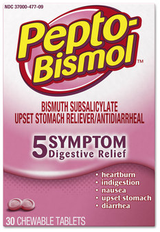 Pepto-Bismol™ 5-Symptom Relief Chewable Tablets. Original Flavor. 24 boxes.