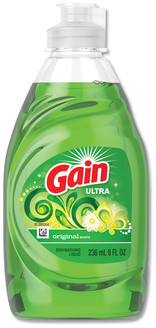 Gain® Dishwashing Liquid, Gain Original, 8 Oz. Bottle, 18/Case