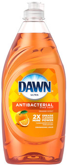 Dawn® Ultra Antibacterial Dishwashing Liquid, Orange Scent, 28 oz Bottle, 8/Case