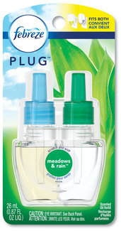 Febreze® PLUG Air Freshener Refills, Meadows and Rain, 0.87 oz, 6/Case