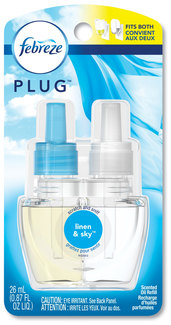 Febreze® PLUG Air Freshener Refills, Linen and Sky, 0.87 oz, 6/Case.