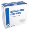 A Picture of product RPP-SCH9 Royal Fluted Adjustable Paper Chef's Hats. 9 in. Tall. White. 12 count.