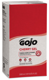 GOJO® Cherry Gel Pumice Hand Cleaner Refill. 5000 mL. Cherry scent. 2 Refills/Case.