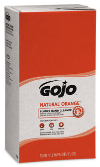 GOJO® NATURAL ORANGE™ Pumice Hand Cleaner Refills for GOJO® PRO™ TDX™ Dispensers. 5000 mL. Citrus scent. 2 Refills/Case.