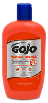 GOJO® NATURAL ORANGE™ Pumice Hand Cleaner. 14 fl oz. Citrus scent. 12 Bottles/Case.