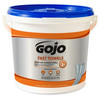 A Picture of product 670-099 GOJO® Fast Towels® Hand Cleaning Towels. 10 X 9 in. Fresh Citrus scent. White. 4 buckets (130 towels per bucket).