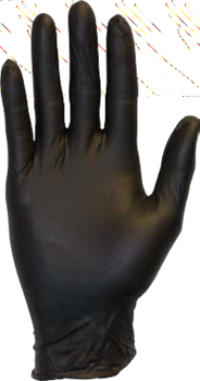 The Safety Zone® Powder Free Nitrile Gloves. Size Medium. Black. 100/box, 10 boxes/case.